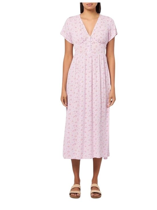 Billabong Dresses & Skirts - Billabong Womens Floral V-Neck babydoll Midi/Maxi Dress XS Pink lightweight